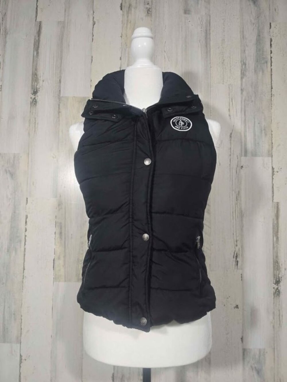 Abercrombie & Fitch Grunge Heavyweight Down Puffer Hooded Vest Womans Size Small
